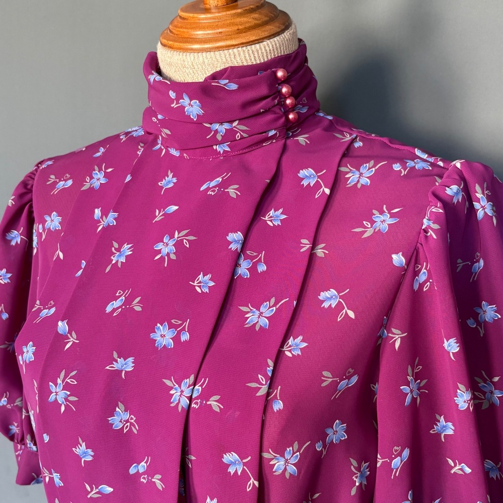 Charlee‎ Allison For Eljay Vintage Dress | Size S-M | 1980s Secretary Prairie